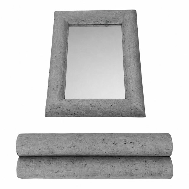 Large Vintage Stone Mirror and Wall Console For Sale - Image 4 of 5