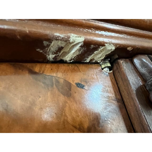 Mid 20th Century Italian-Made French Art Deco Walnut Burl & Mahogany Sideboard With Green Onyx Top For Sale - Image 11 of 12