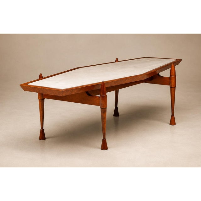 Brazilian Modern Coffee Table in Caviúna Wood and Marble by Bertomeu, Brazil, 1960s For Sale - Image 15 of 17