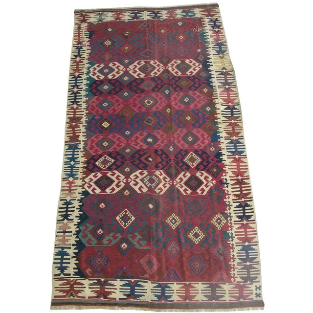 19th Century Antique Kilim Runner 10'7'' X 5'7'' For Sale - Image 5 of 5