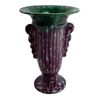 Antique Art Deco Faïencerie De Thulin 9 In. Vase For Sale