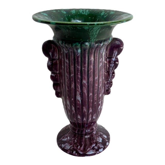 Antique Art Deco Faïencerie De Thulin 9 In. Vase For Sale