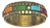 Vintage Art Deco Bronze and Multi-Color Stones Bangle Bracelet For Sale