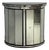 Hollywood Regency Style, Distressed Glass, Mirrored Demilune Cabinet For Sale