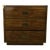 Mid Century Campaign Style Three Drawer Dresser With Brass Hardware For Sale