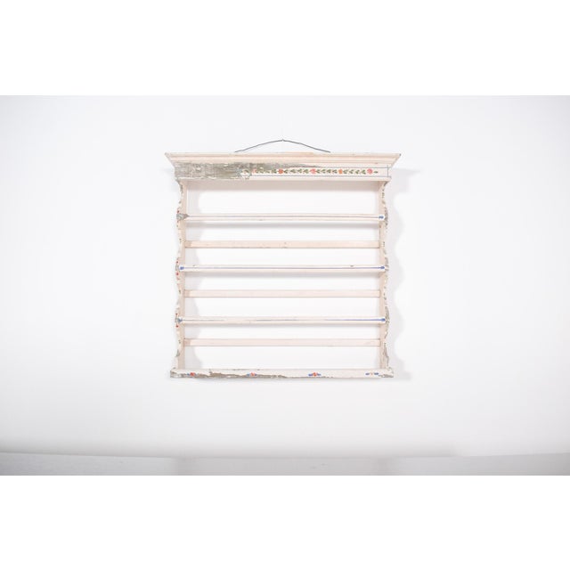 Vintage Traditional Portuguese Painted Wooden Plate Rack, 1950 For Sale - Image 10 of 10