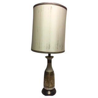 Retro Ceramic Lamp & Artemis Shade For Sale