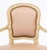 Louis XVI Style White Painted Fauteuil, with pink leather upholstery and wide seat on six cabriole legs. 35.25" H x 33" W...