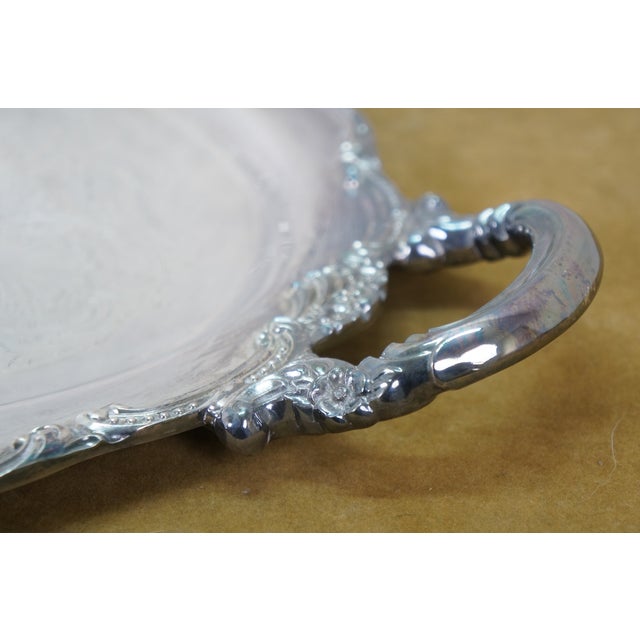 Mid 20th Century Reed & Barton Tara Hall & Wm Rogers Silverplate Handled Serving Trays Platters For Sale - Image 13 of 16
