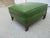 1950s 50s Square Olive Green Vinyl Footstool Brass Tacks and Casters For Sale - Image 5 of 11