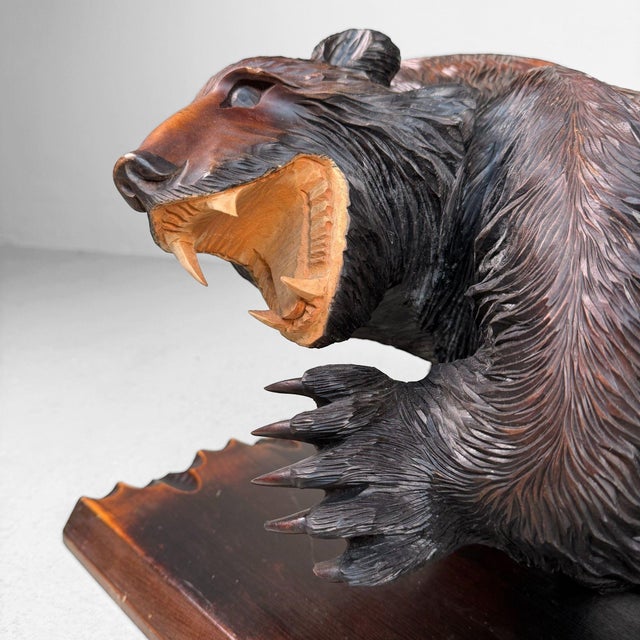 Ainu Wooden Bear Sculpture, 1950s For Sale - Image 9 of 17