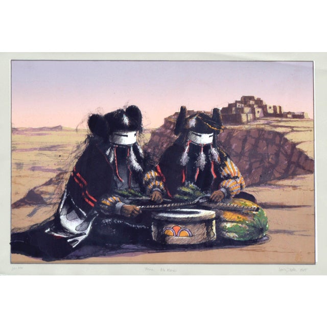 Alo Manas by Lawrence Fodor (American, b. 1951). A lithograph of Hopi Medicine Men. Shortly after Summer Solstice each...