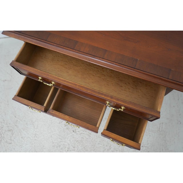 Hekman Furniture Hekman Cherry & Yew Wood 4 Drawer Lowboy For Sale - Image 4 of 17