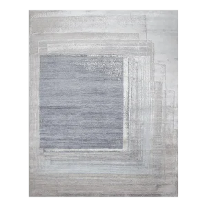 Hand Knotted Wool & Silk Modern Rug. 09'01" X 12'05"