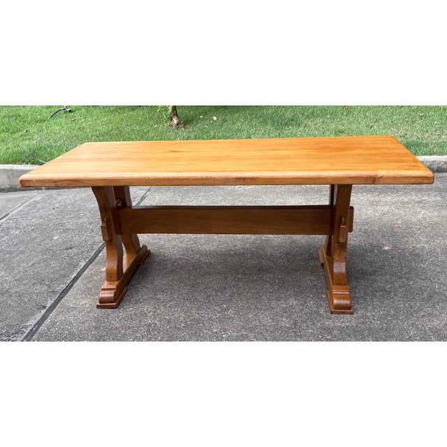 Nice vintage country French solid wood trestle dining . I have several sets of dining chairs in other listings that would...
