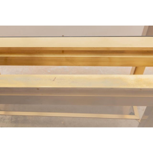 Gold Brass Console Tables attributed to Guy Lefevre for Maison Jansen, France, 1970s For Sale - Image 8 of 9