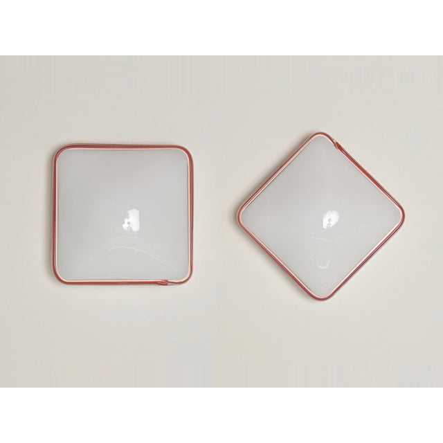 Ceiling Lights in Red Murano Glass from Leucos, Italy, 1970s, Set of 2 For Sale - Image 14 of 17