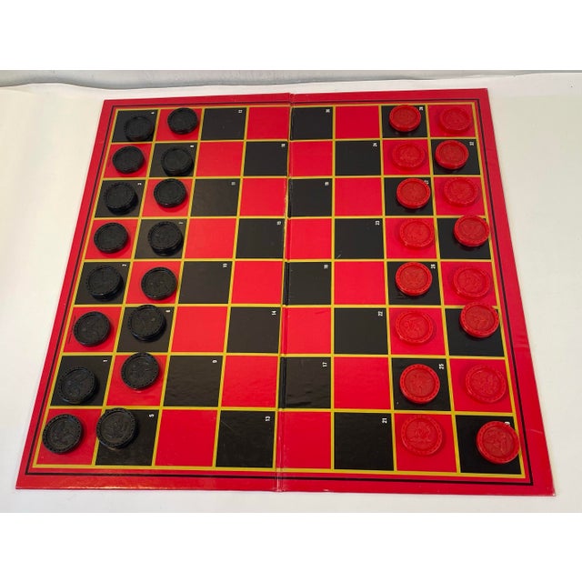 Mid-Century Modern Vintage Chess and Checker Set For Sale - Image 3 of 6