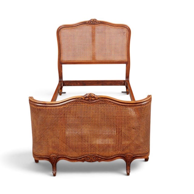 Antique French Provincial Caned Bedframe.