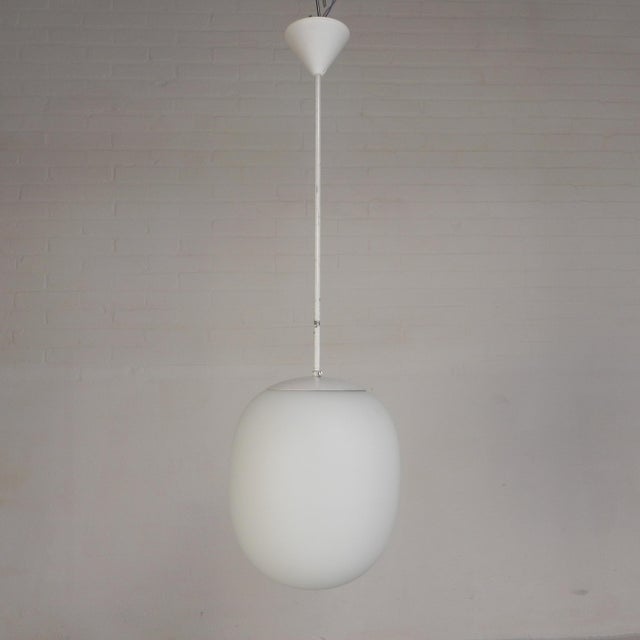 Height: 90 cm (can be easily shortened). ø: 26 cm. height of glass globe: 30 cm. the lamp is fitted with new wiring and a...