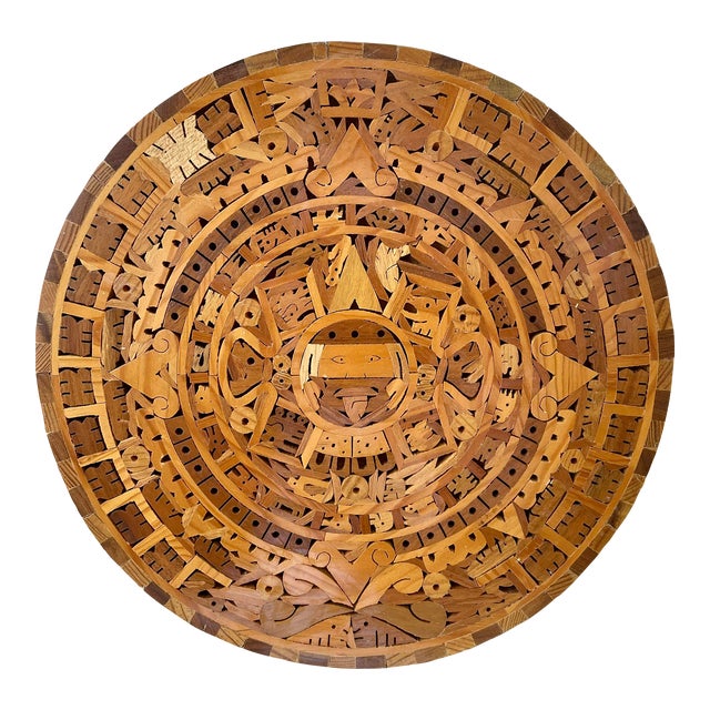 mexican-wood-inlay-aztec-calendar-chairish
