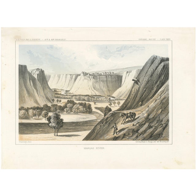 Majestic View of the Marias River Canyon by Great Falls, Montana, 856, 1856, Print For Sale