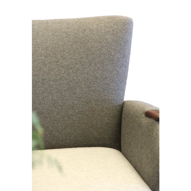 Wood Danish Sofa and Armchairs in Gray Wool Fabric, 1960s, Set of 3 For Sale - Image 7 of 18
