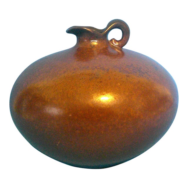 Early 20th Century Vase/Jar/Pitcher Monochromatic Minimalist Aesthetic Style Earthenware Signed For Sale