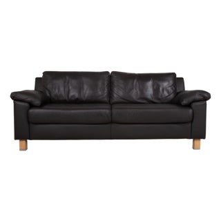 Leather Dark Brown Three-Seater Sofa from Ewald Schillig For Sale