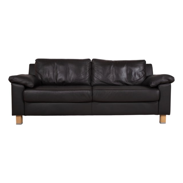 Leather Dark Brown Three-Seater Sofa from Ewald Schillig For Sale