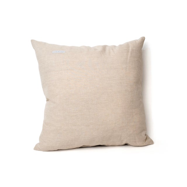 Wren Handcrafted Natural Linen Pillow With Vintage Textile Panel For Sale - Image 4 of 10
