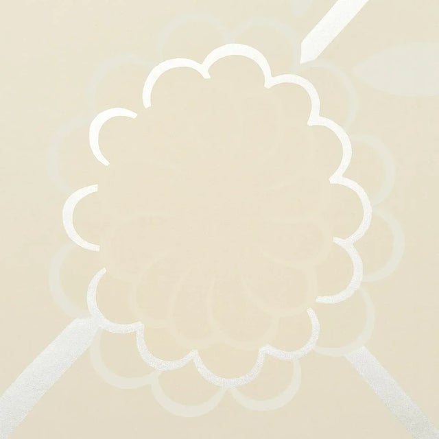 Modern Sample - Schumacher x Neisha Crosland Bird Tree Wallpaper in Silver For Sale - Image 3 of 5