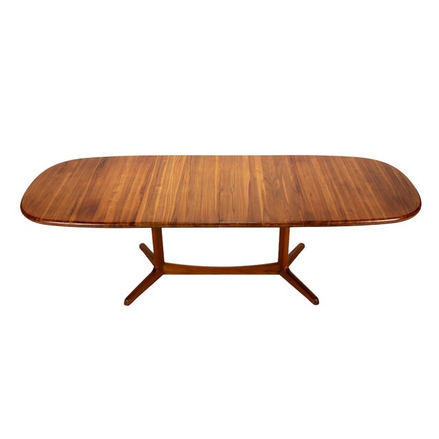 Brown Benny Linden Danish Modern Style Solid Teak Expandable Dining Table W/ Hidden Leaves For Sale - Image 8 of 15