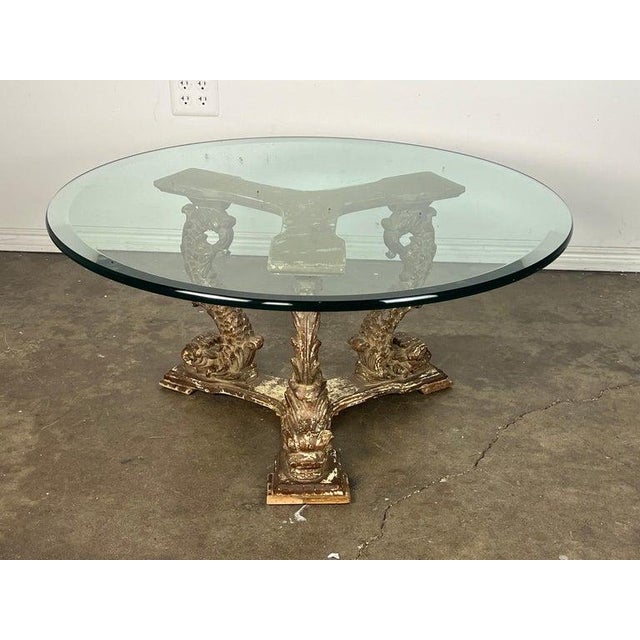 19th C. Italian Giltwood Tripod Table W/ Glass Top For Sale - Image 12 of 18