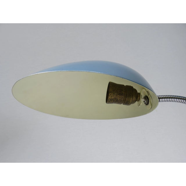 Blue-Metallic Table Lamps with Chromed Arm, 1950s, Set of 2 For Sale - Image 10 of 16