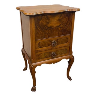 Mid 19th Century Flame Walnut Sewing Table Cabinet For Sale