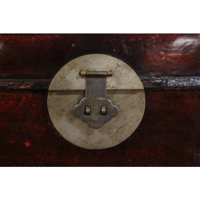 Late 19th Century Chinese Leather Trunk For Sale - Image 5 of 8
