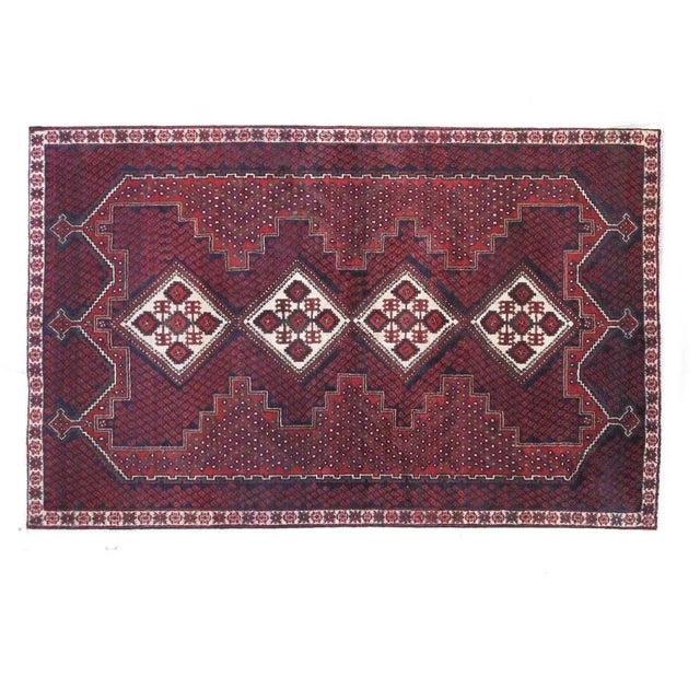 1970's Afshar Rug, 5'9" X 9' For Sale - Image 9 of 9