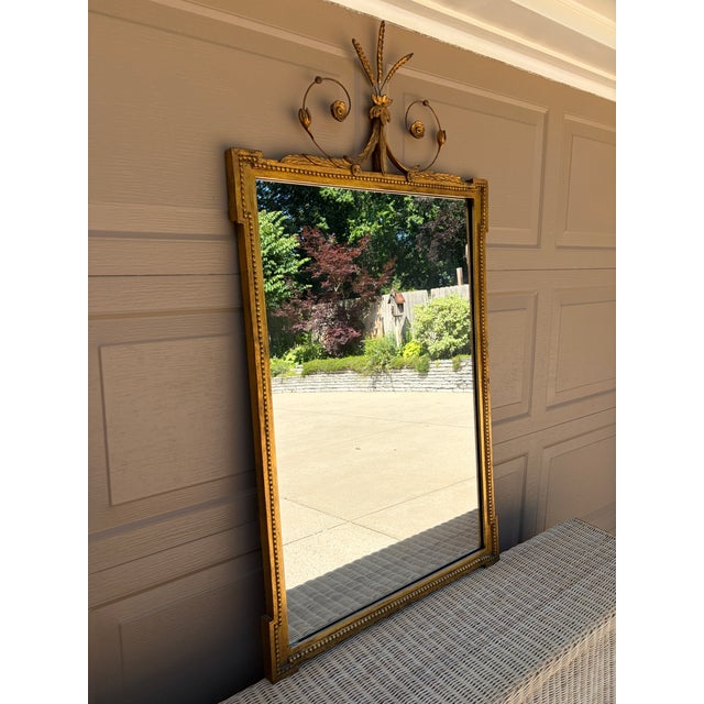 Early 20th-Century Adam Style Giltwood Mirror With Foliate Crest For Sale - Image 4 of 16
