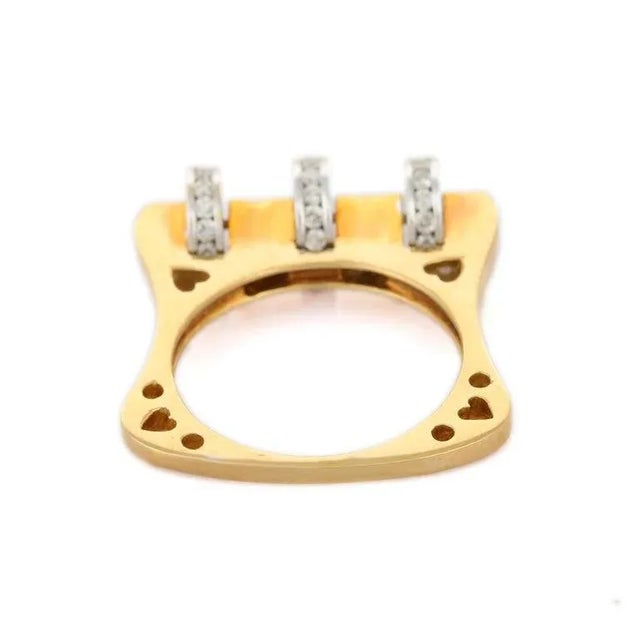 Gold 18k Solid Gold Contemporary Ruby Diamond Spinner Band Ring Size 7 For Sale - Image 8 of 10