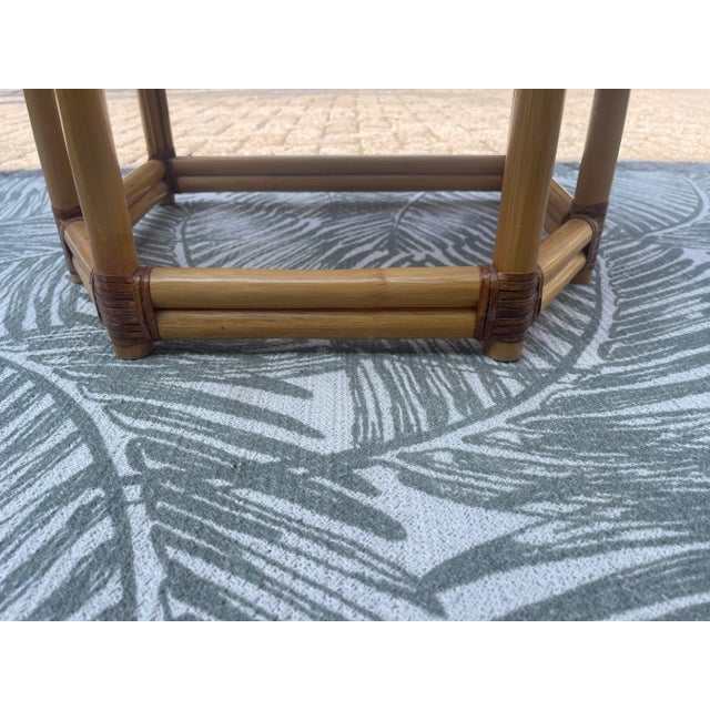 Late 20th Century Late 20th Century Vintage Blonde Chinoiserie Coastal Bamboo Accent Chair For Sale - Image 5 of 9