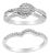.925 Sterling Silver 1/3 Cttw Composite Diamond Frame Bypass Bridal Set Ring and Band (I-J Color, I2-I3 Clarity) - Ring Size 8 For Sale