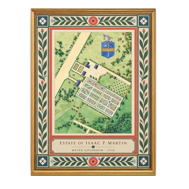 Gold Atelier Aria Lumae the Grand Estate Cartography Set of 4 Faux Antique Gold Frame Fine Art Hge Gallery Board Prints Wall Space 26 X 34 For Sale - Image 8 of 14