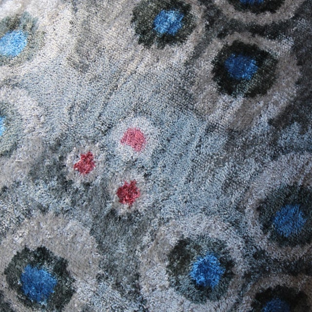 Contemporary Bohemian Gray Décor Hand Knotted Pillow For Sale - Image 4 of 12