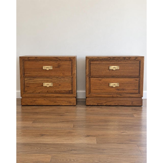 Vintage Thomasville Campaign Nightstand Pair For Sale - Image 13 of 13