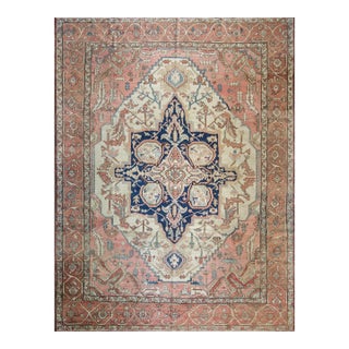 Antique Persian Serapi Carpet,9'4" X 11'10" For Sale