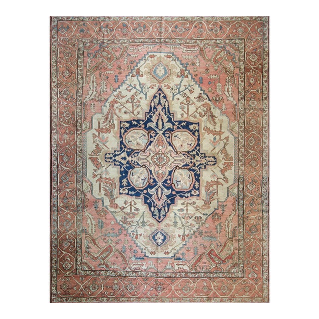 Antique Persian Serapi Carpet,9'4" X 11'10" For Sale