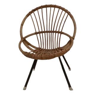 Rattan Children's Chair from Rohé Noordwolde, 1950s For Sale