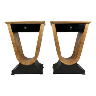 Art Deco Style Architectural Bedside Lockers, Set of 2 For Sale