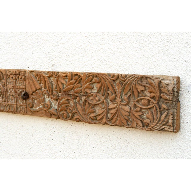 Geometric Frieze, Antique Teak Carved Panel For Sale - Image 4 of 7